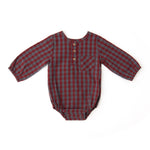 Gingham Long Sleeve One-Piece - Mulberry/Harbor- Frontt