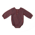 Gingham Long Sleeve One-Piece - Mulberry/Harbor- Frontt