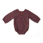 Gingham Long Sleeve One-Piece - Mulberry/Harbor- Frontt