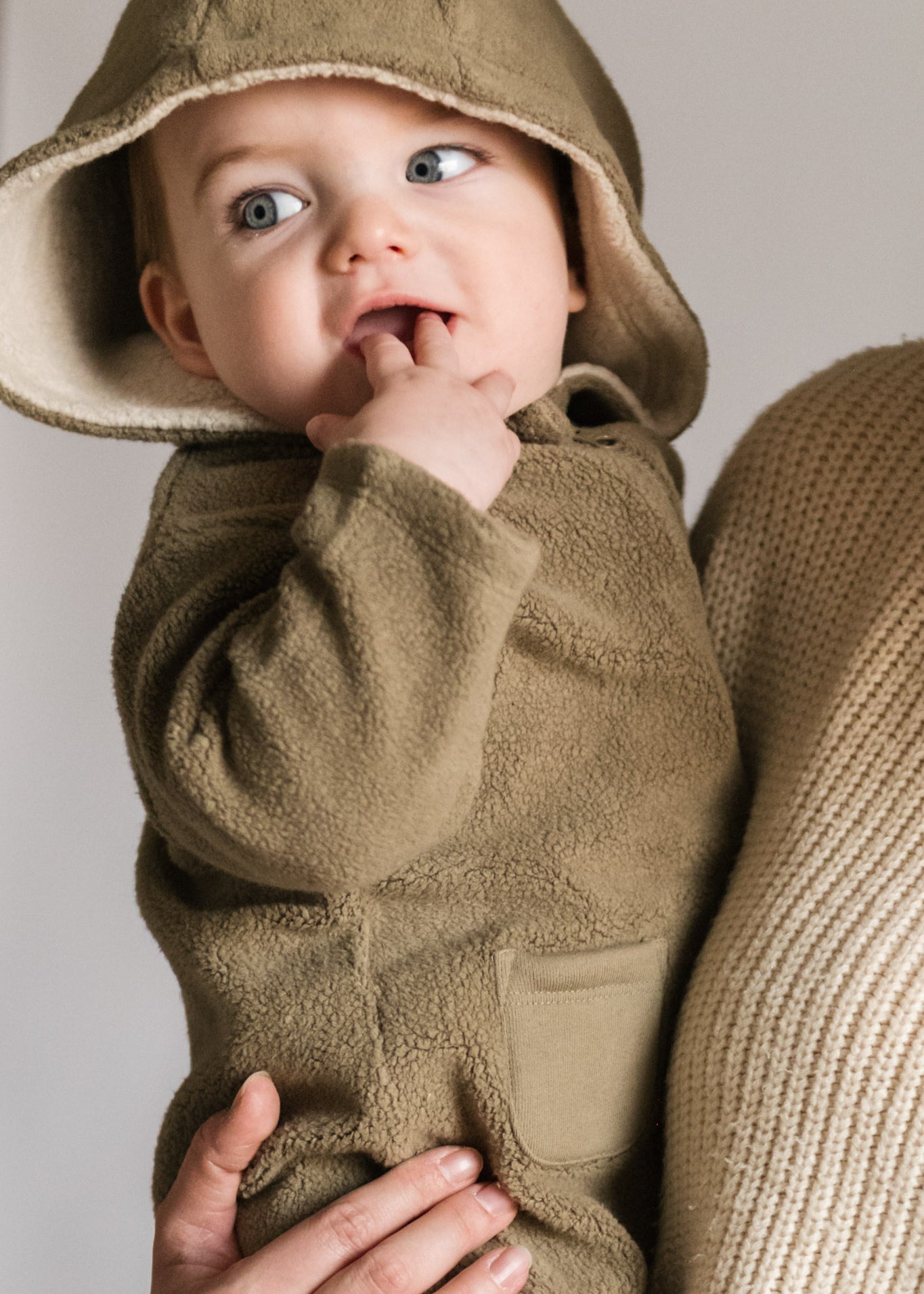 Pehr-Teddy Fleece Baby Suit-Moss-2