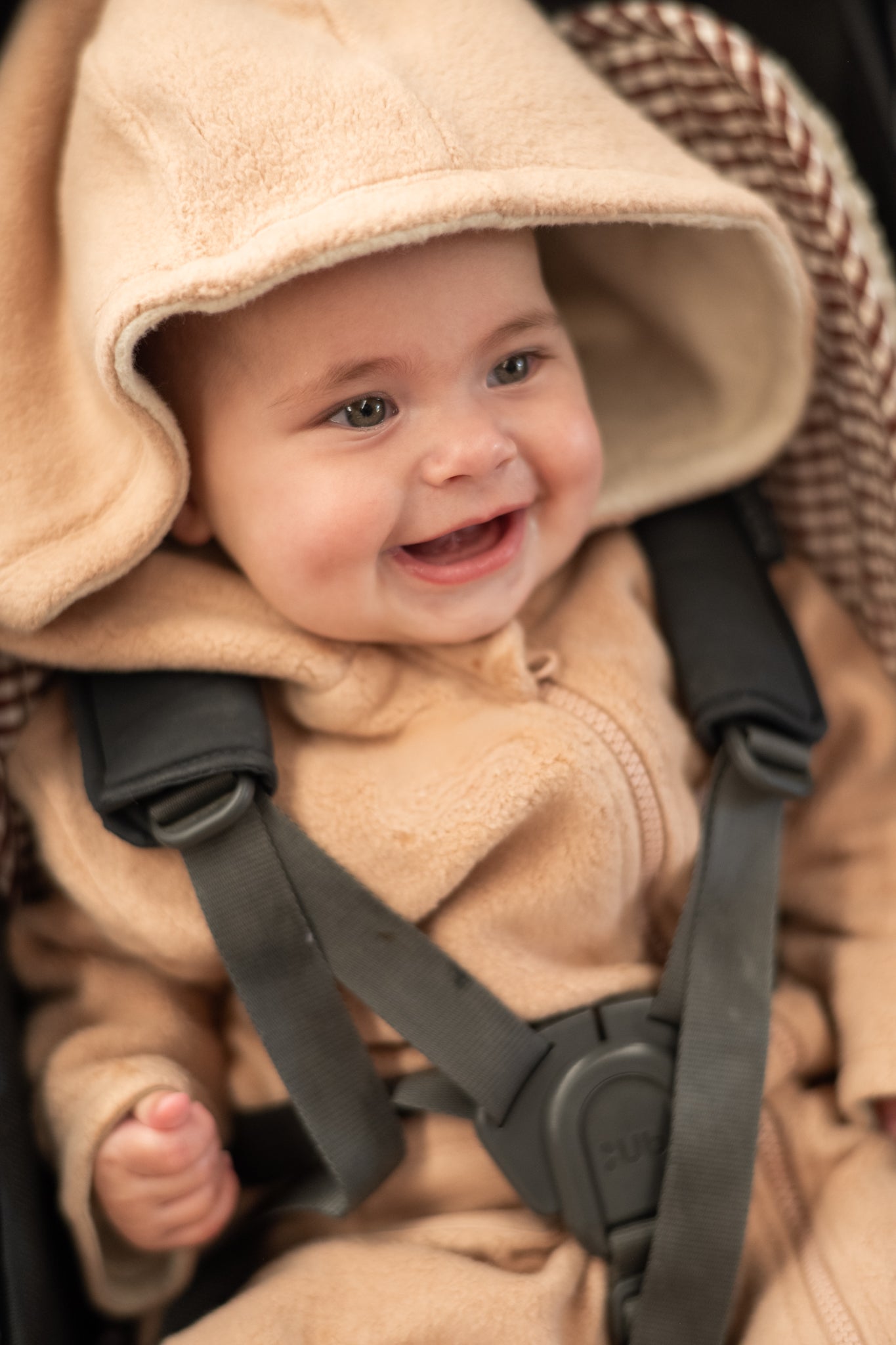 Pehr-Teddy Fleece Baby Suit-Rose Pink-2