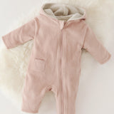 Pehr-Teddy Fleece Baby Suit-Rose Pink-2