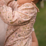 Woven Flutter Neck One-Piece - Wildflower- Side- On Model
