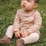 Woven Flutter Neck One-Piece - Wildflower- Front- On Model