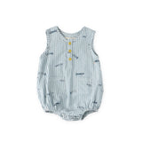 seersucker pocket one piece petit sardine in blues pattern