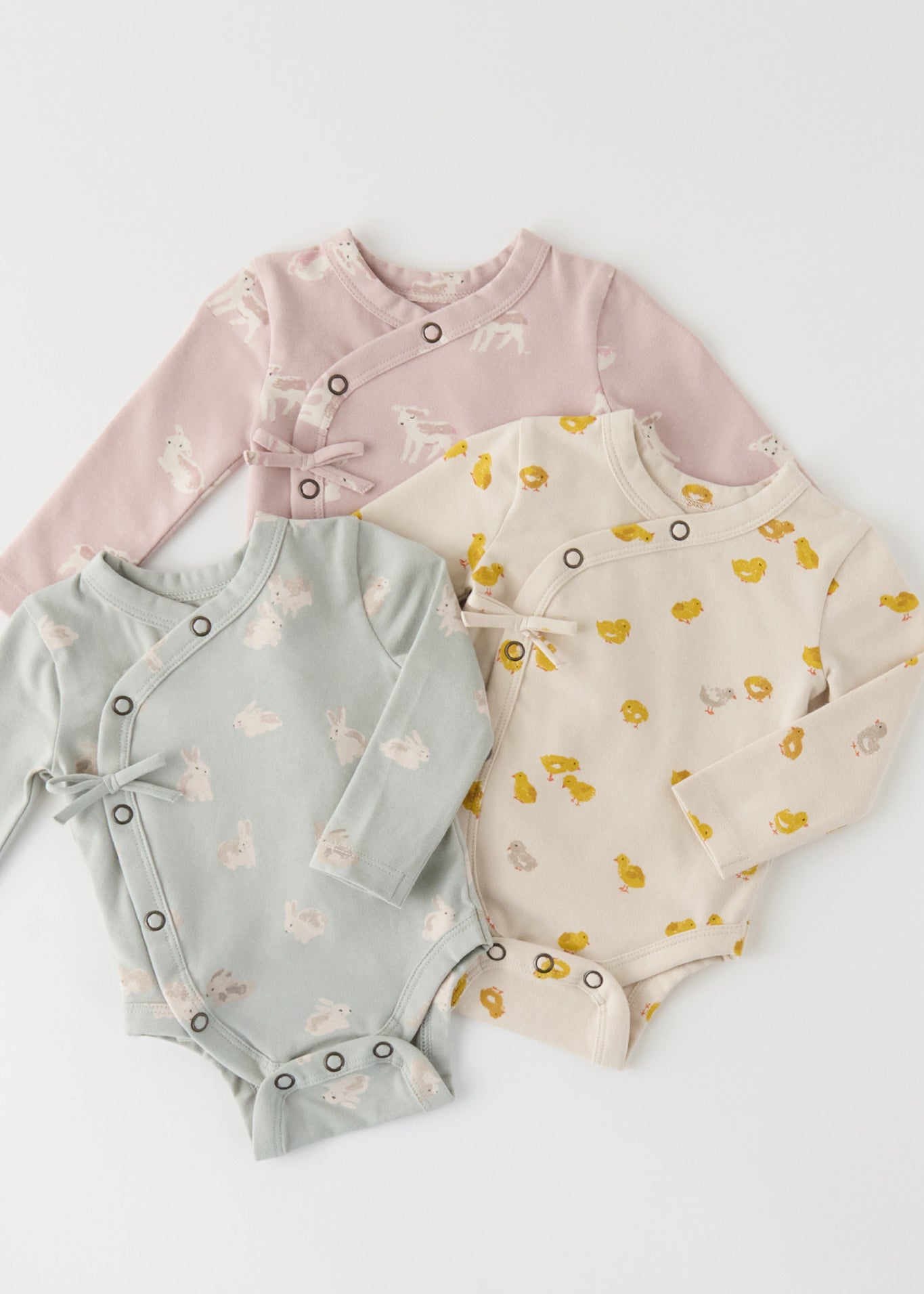 Pehr-The Littles Long Sleeve Kimono One Piece-Hoppy Bunny-Baby-6