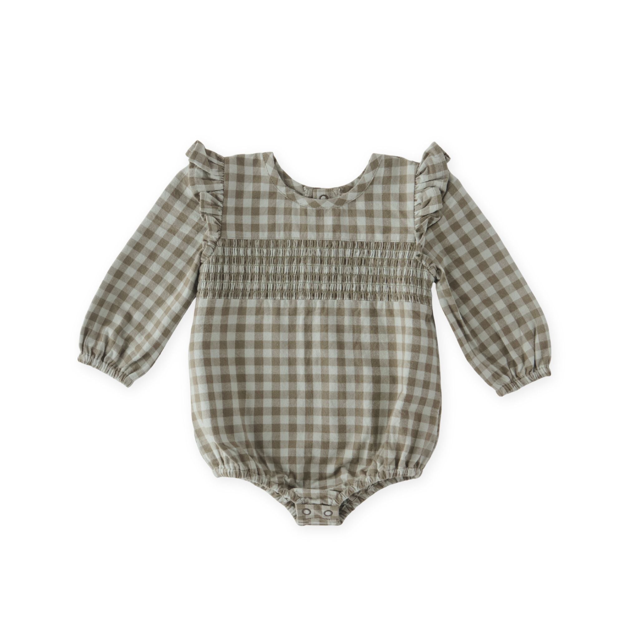 Pehr-Flannel Long Sleeve Smoked One Piece-Sage/Light Sage-1