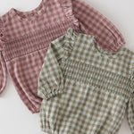 Pehr-Flannel Long Sleeve Smoked One Piece-Sage/Light Sage-2