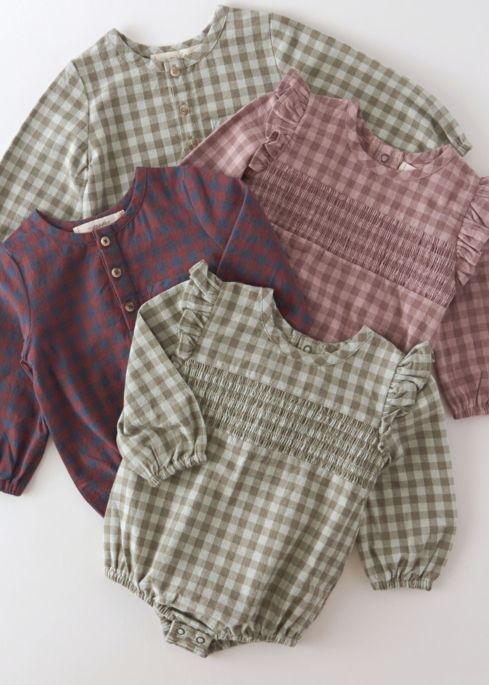 Pehr-Flannel Long Sleeve One Piece-Sage/Light Sage-5