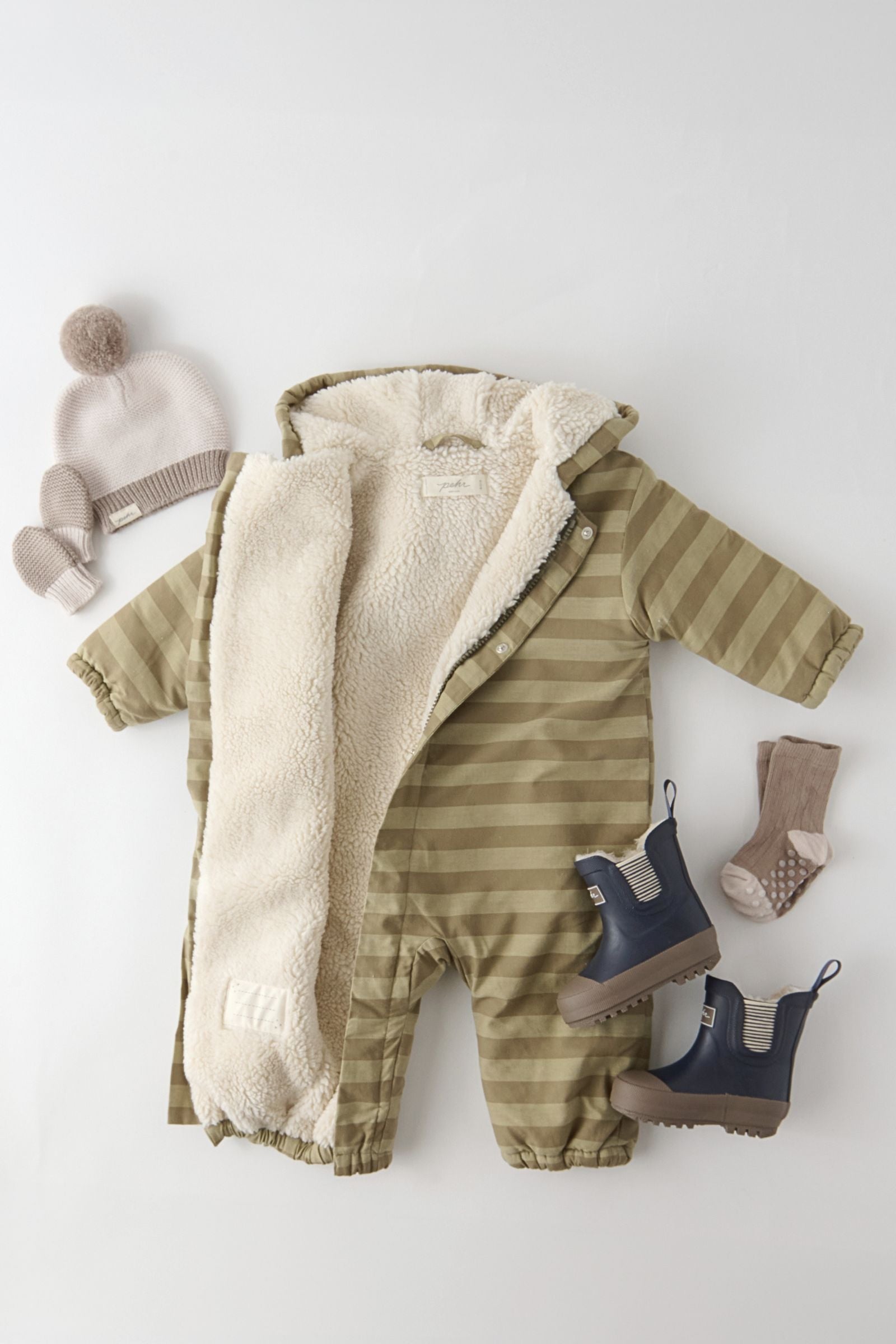 Pehr-Sherpa Lined Storm Splash Suit-Moss Stripe-3