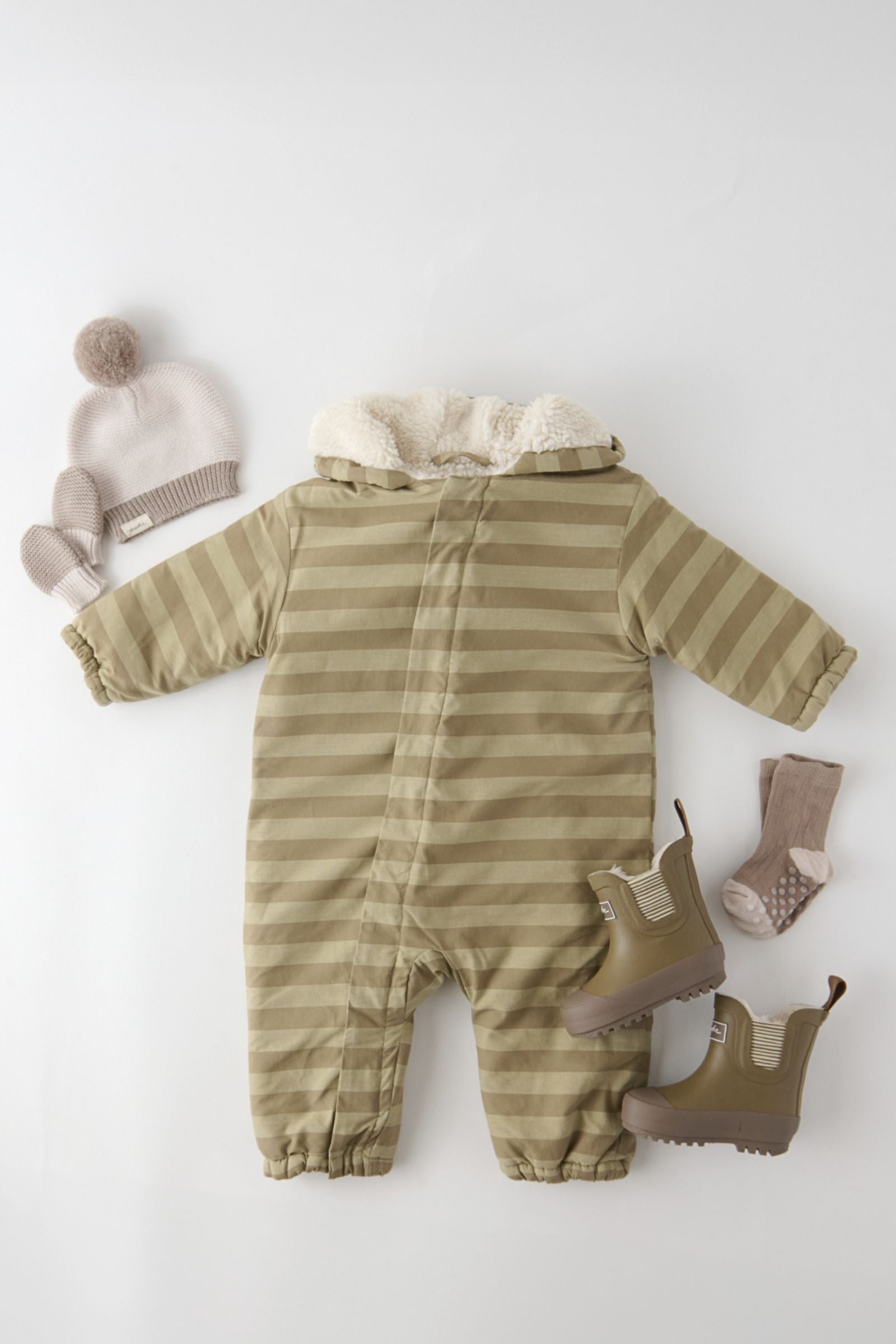 Pehr-Sherpa Lined Storm Splash Suit-Moss Stripe-4
