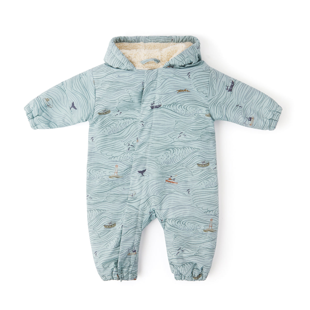 Sherpa Lined Storm Suit - High Seas - Blue- Front