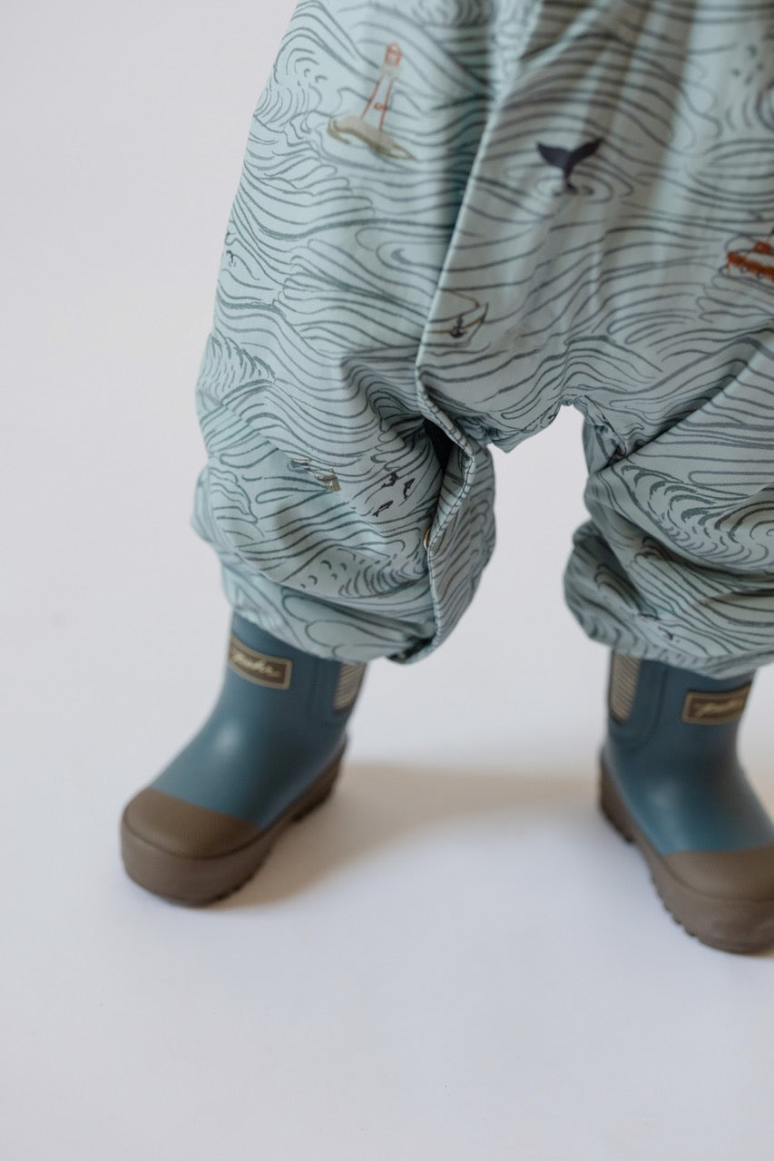 Sherpa Lined Storm Suit - High Seas - Blue- Tucked Into Pathfinder Boot