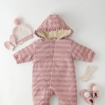 Pehr-Sherpa Lined Storm Splash Suit with Ruffles-Thistle Stripe-2