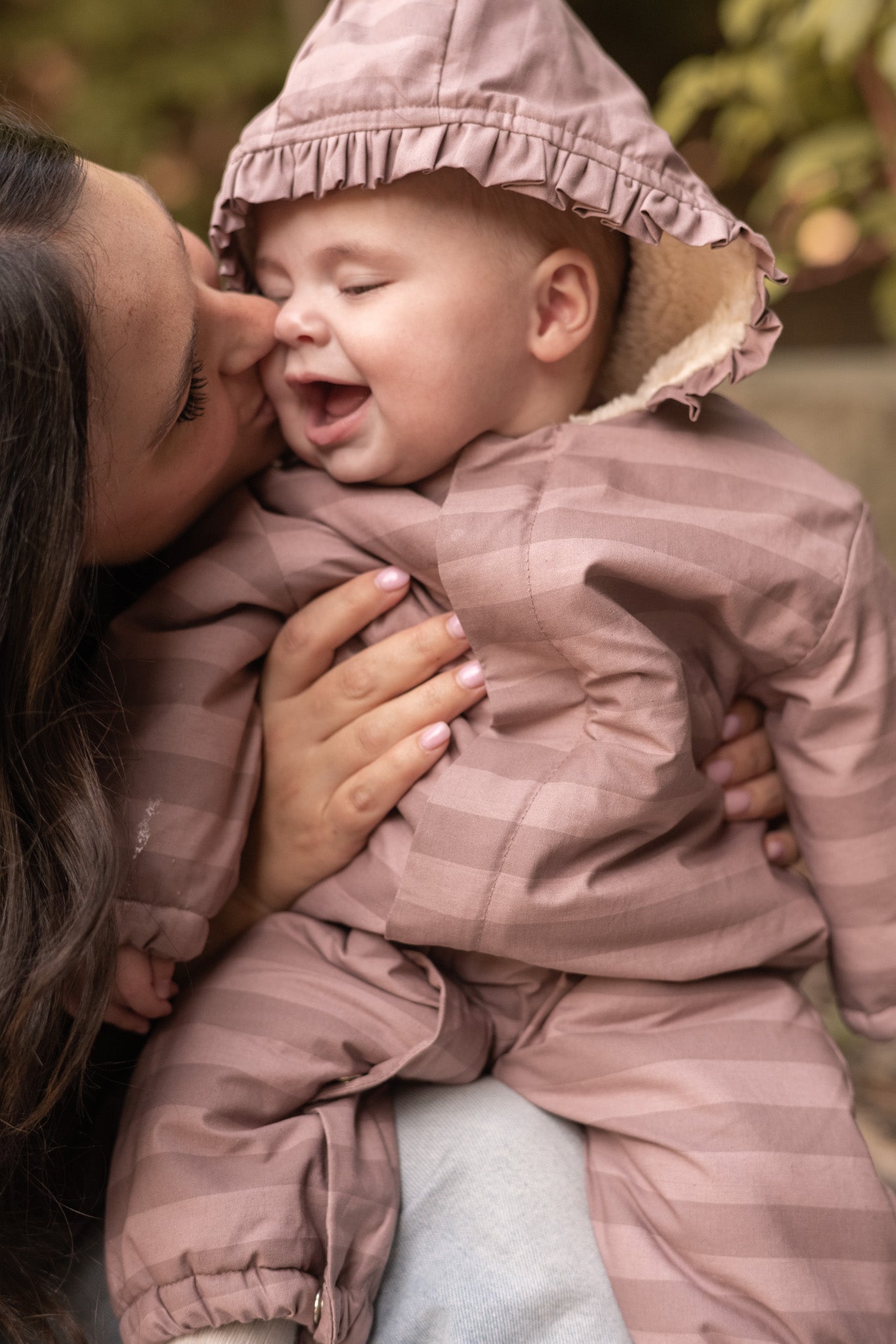 Pehr-Sherpa Lined Storm Splash Suit with Ruffles-Thistle Stripe-2