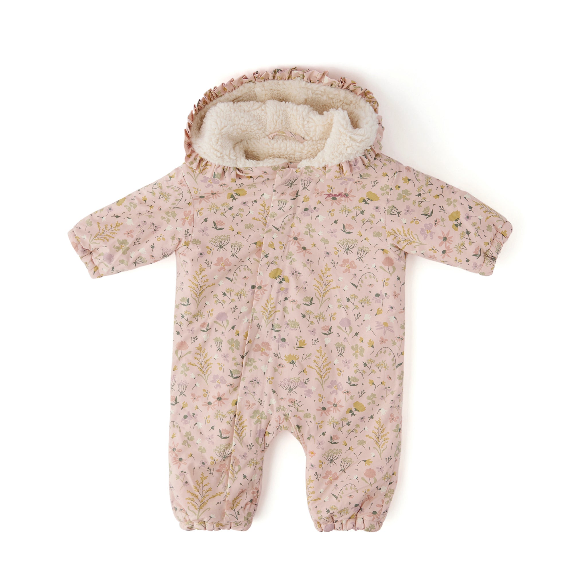 Sherpa Lined Storm Suit with Ruffles - Wildflower- Front