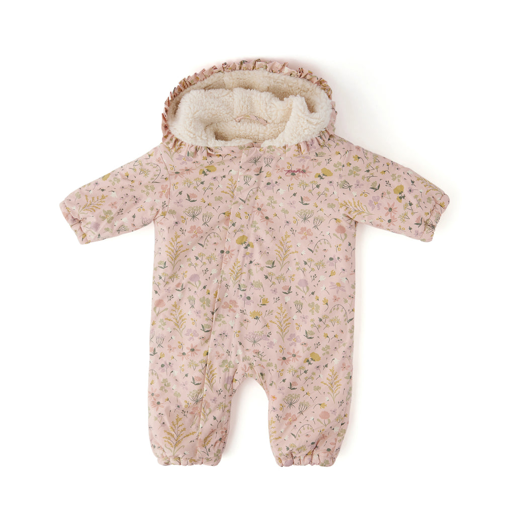 Sherpa Lined Storm Suit with Ruffles - Wildflower- Front