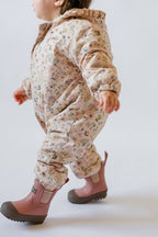 Sherpa Lined Storm Jacket with Ruffles - Wildflower- On Baby- Pink Floral