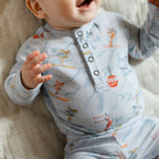Petit Ski Raglan One-Piece - On The Slopes- On Baby- Neckline Buttons