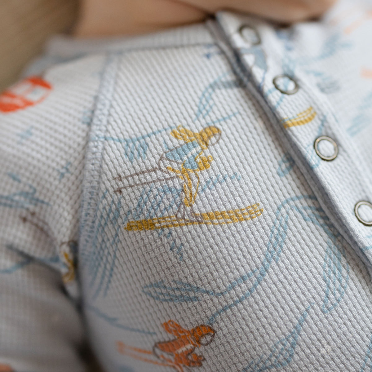Petit Ski Raglan One-Piece - On The Slopes- Baby- Up Close- Ski Print