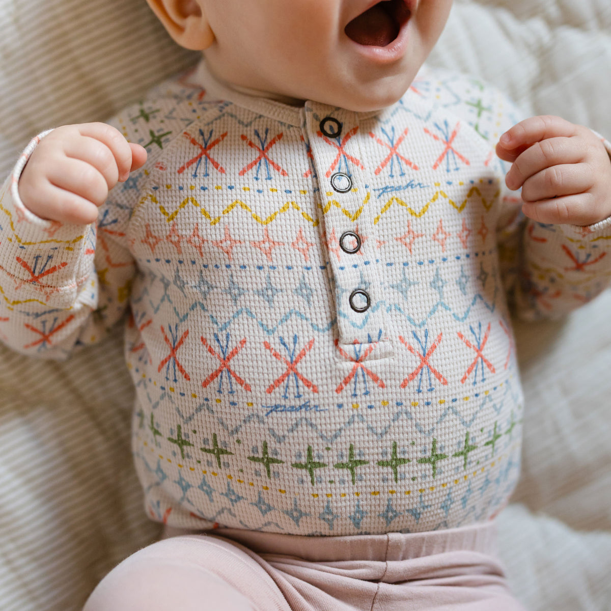 Petit Ski Raglan One-Piece - Snow Patrol- Baby - Up Close- Snap Buttons