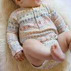 Petit Ski Raglan One-Piece - Snow Patrol- Baby- Up Close Buttons- Colorful