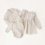 Holiday Check Long Sleeve One-Piece - Noel- Collection Flatlay