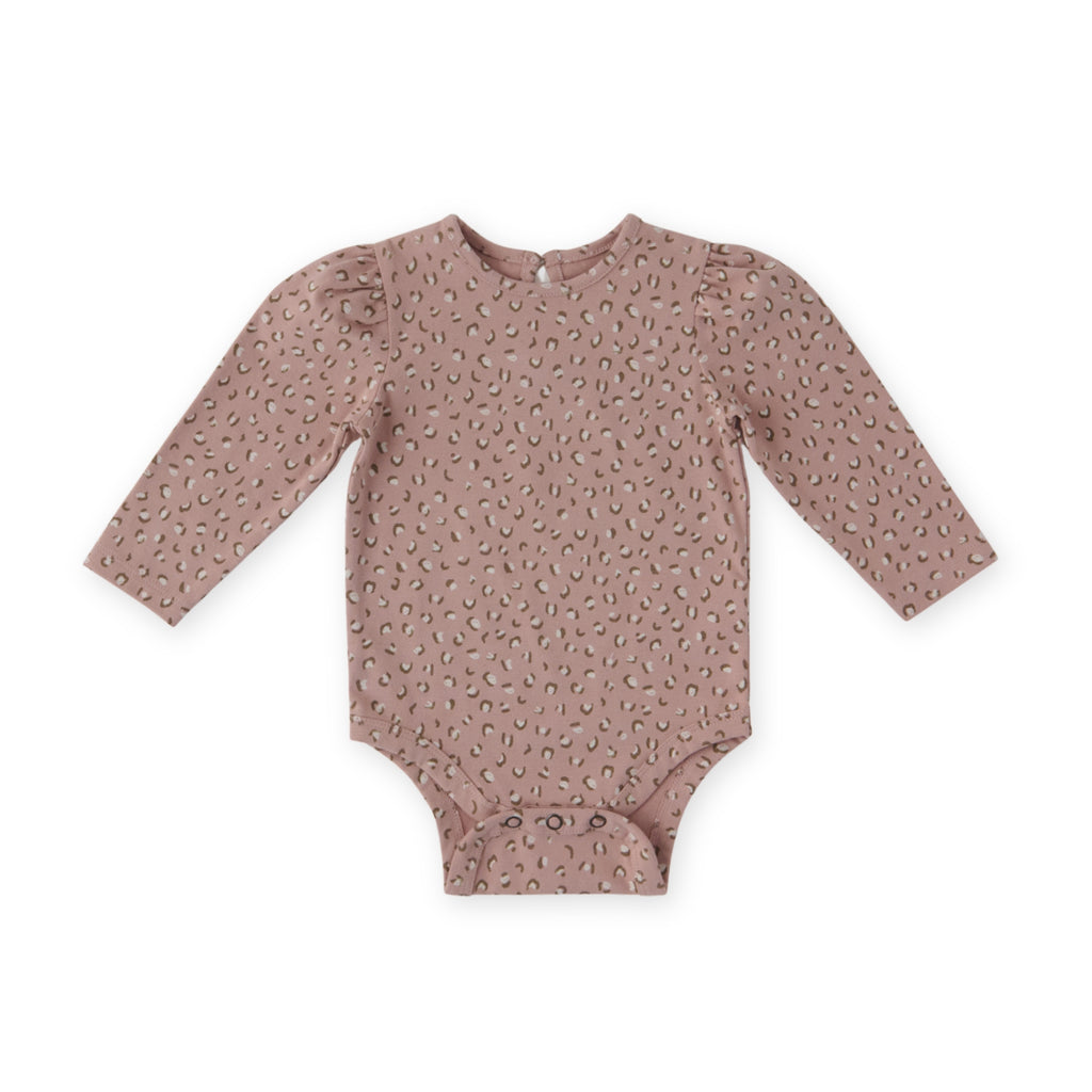 Essentials Puff Sleeve One Piece- Spotted Pink- Front