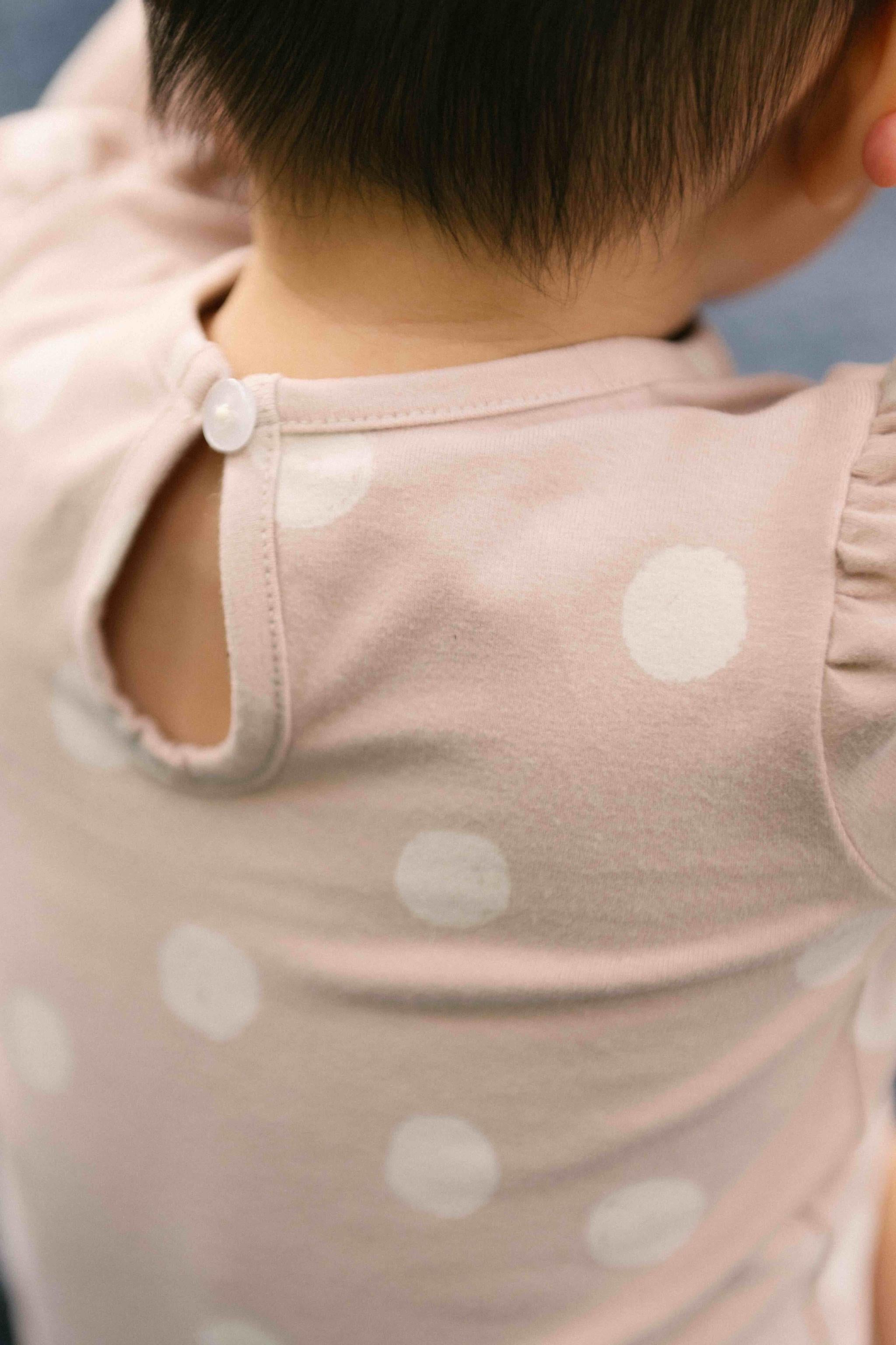 Essentials Puff Sleeve One Piece- Pretty in Polka - On Model- Back