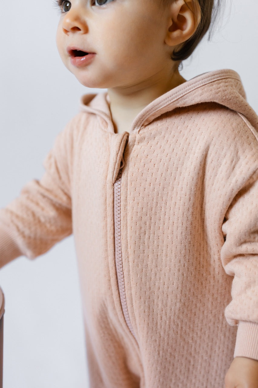 Cloud Baby Suit - Blush- Baby - Close Up Zipper