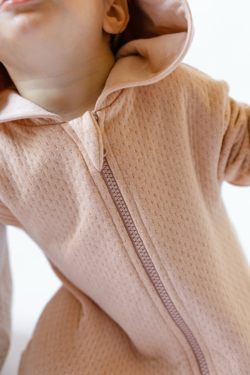 Cloud Baby Suit - Blush- Baby- Close Up Zipper with Hood