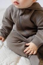 Cloud Baby Suit - Charcoal- Baby- Zipper