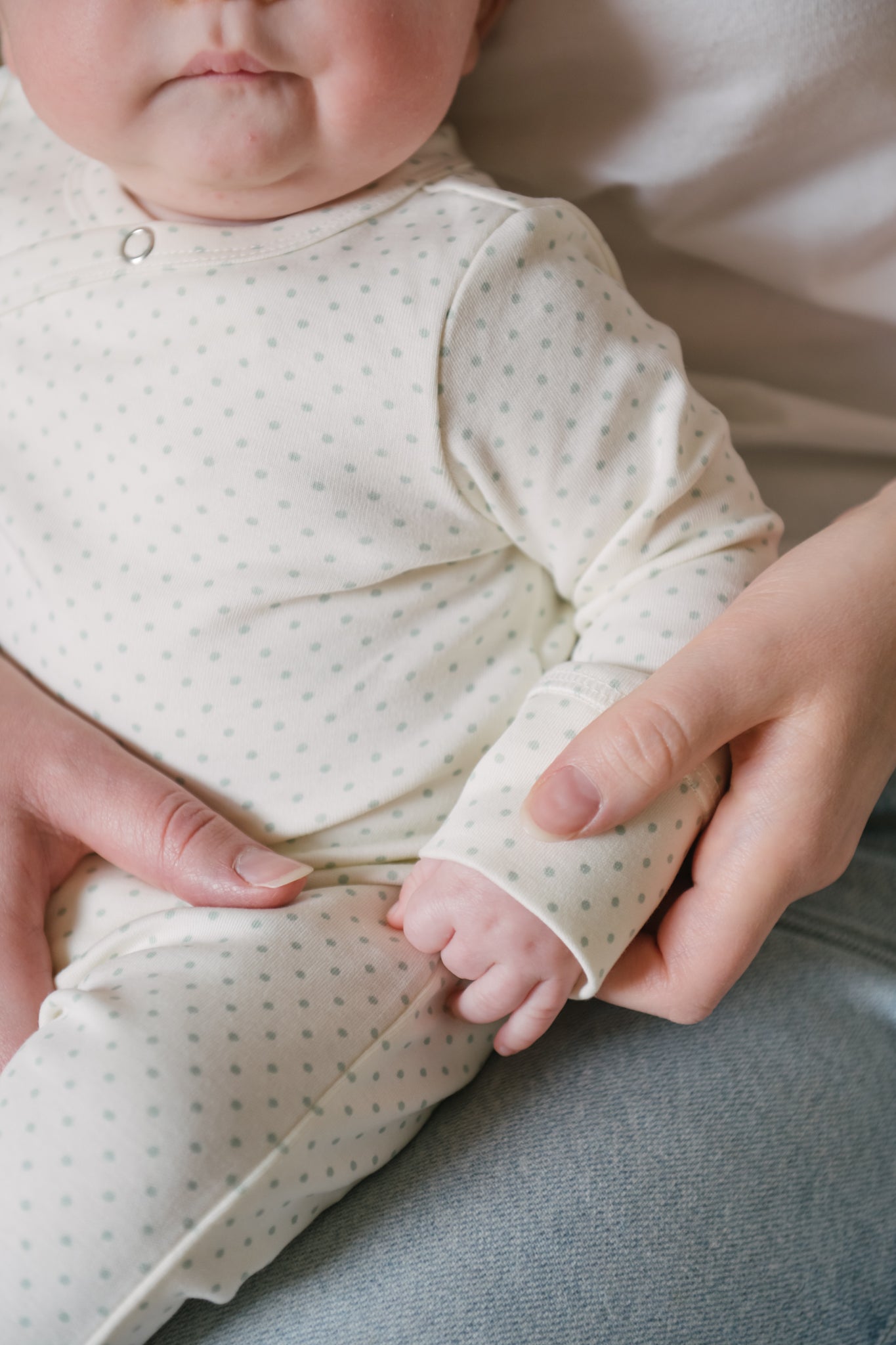 Kimono Romper - Pin Dot Sea