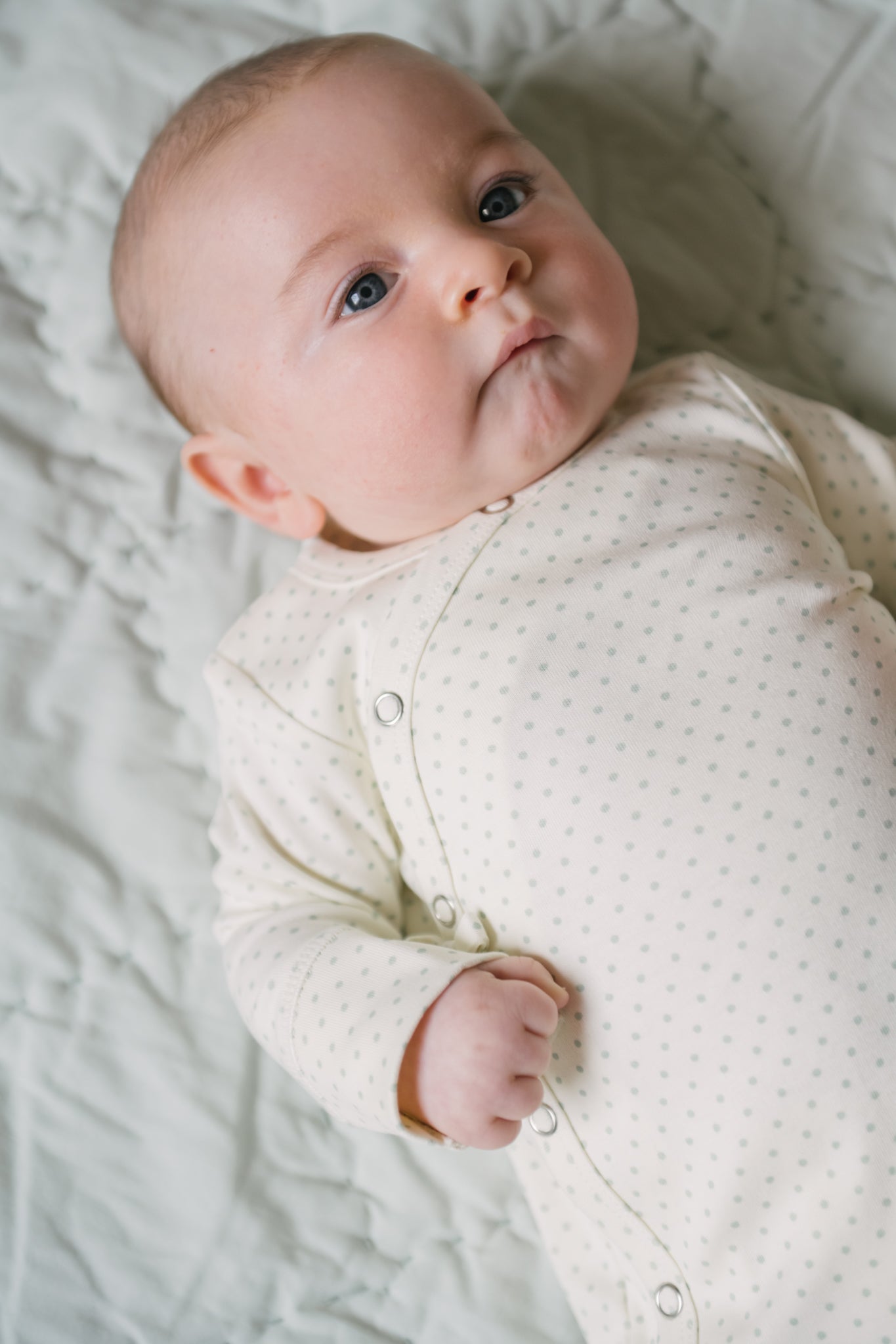 Kimono Romper - Pin Dot Sea