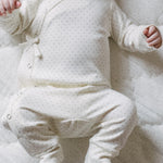 Kimono Romper - Pin Dot Pebble