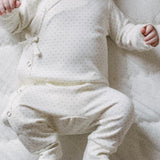 Kimono Romper - Pin Dot Pebble