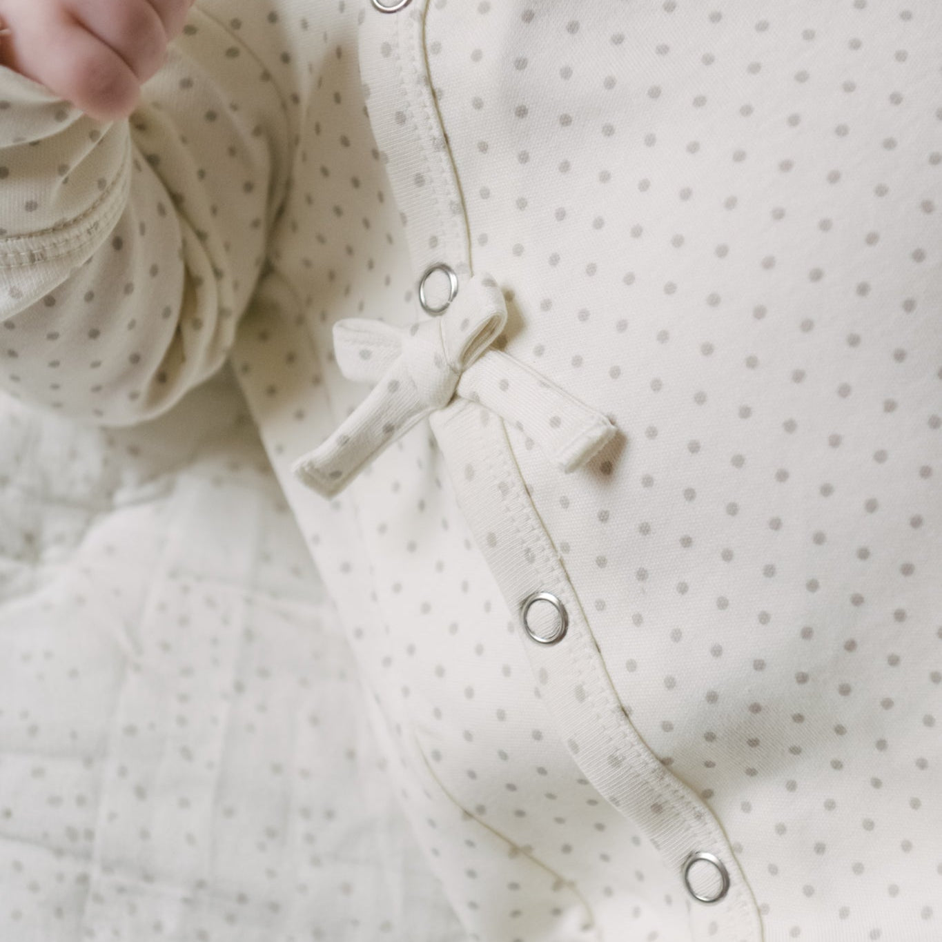 Kimono Romper - Pin Dot Pebble