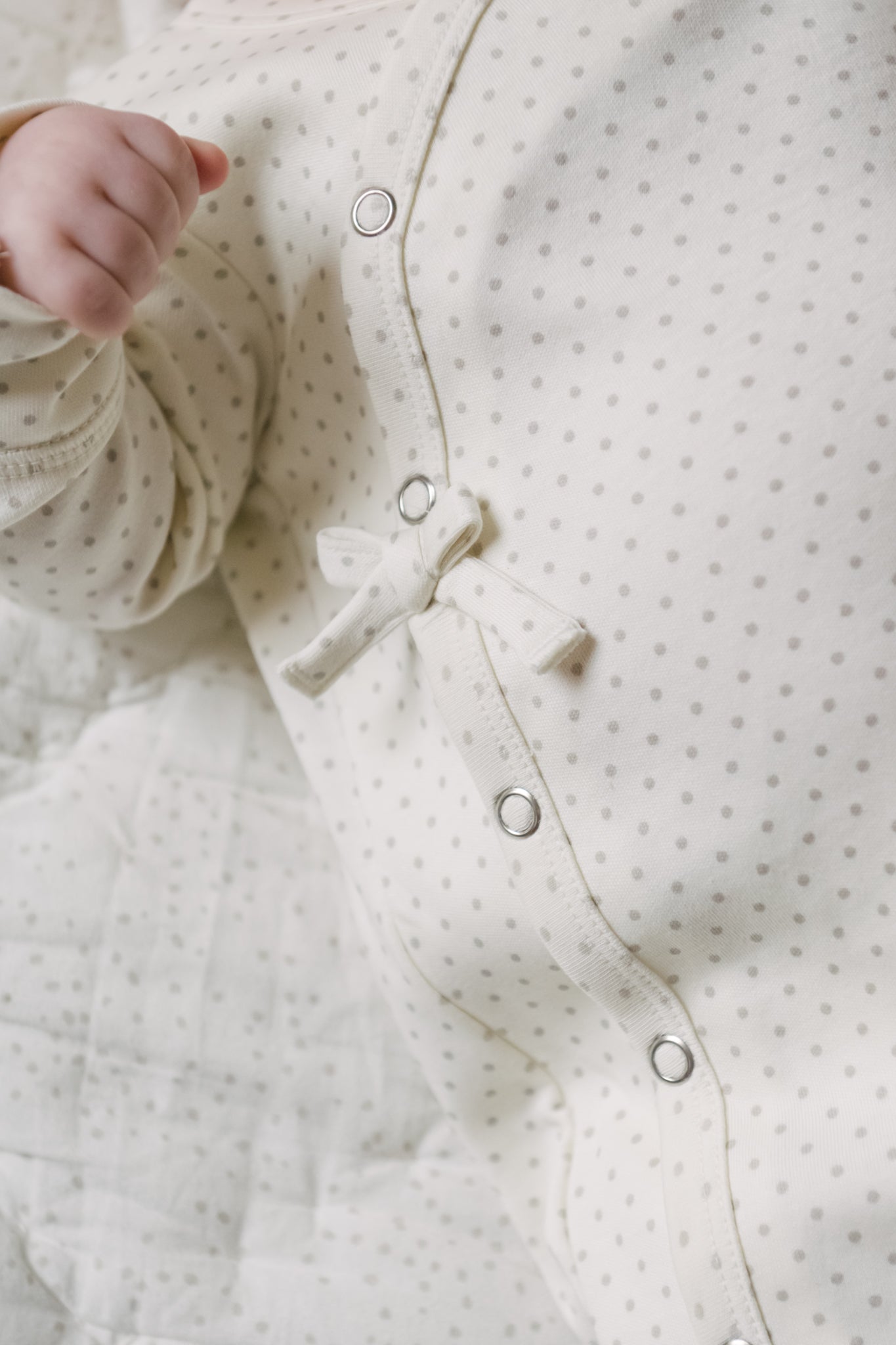 Kimono Romper - Pin Dot Pebble