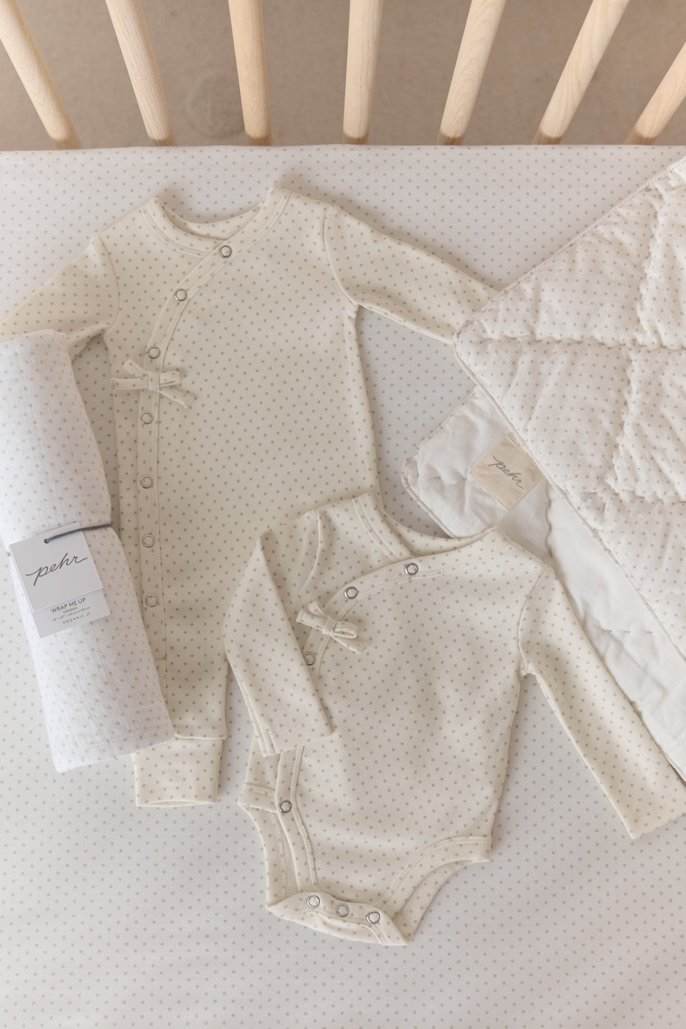 Kimono Romper - Pin Dot Pebble