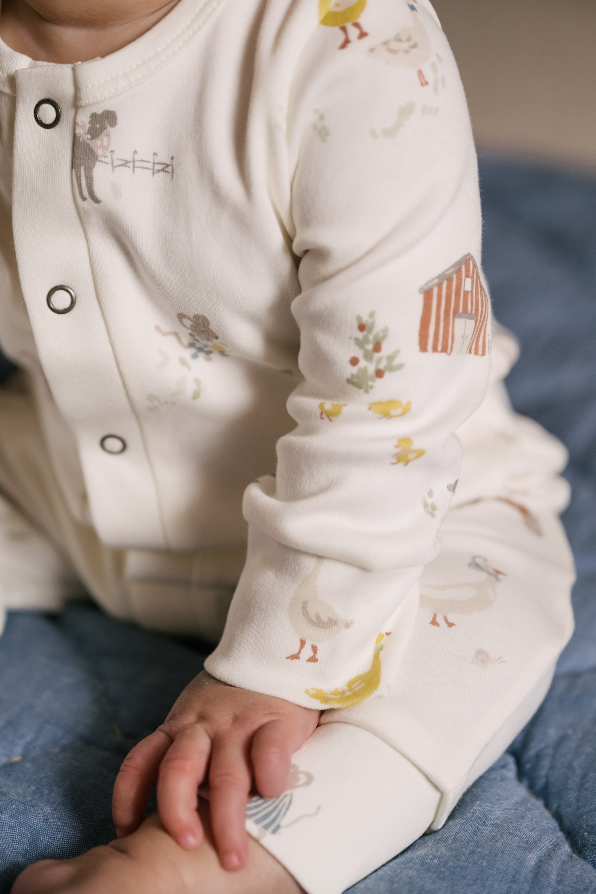 Placket Romper - On the Farm