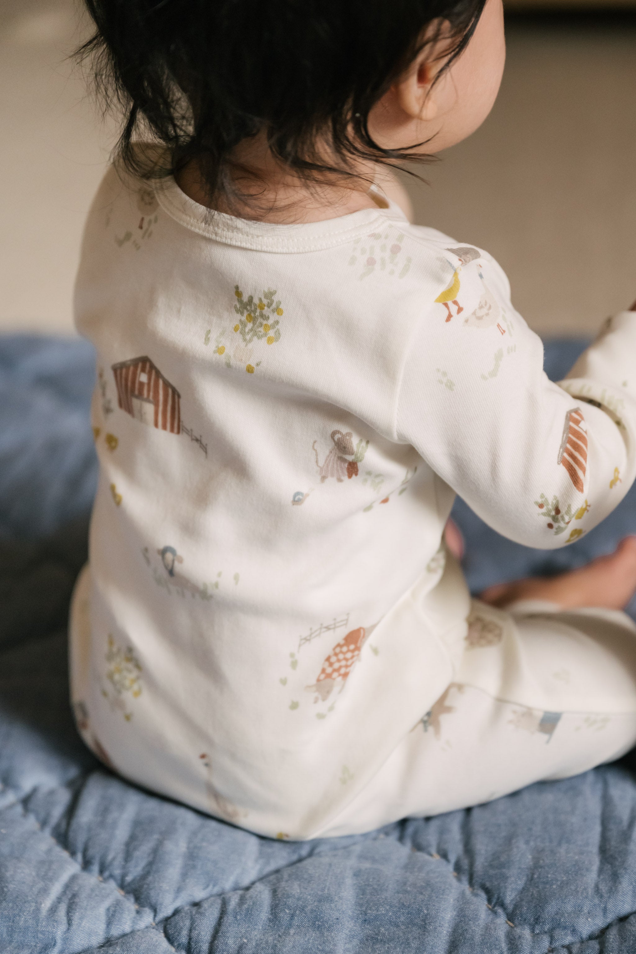 Placket Romper - On the Farm