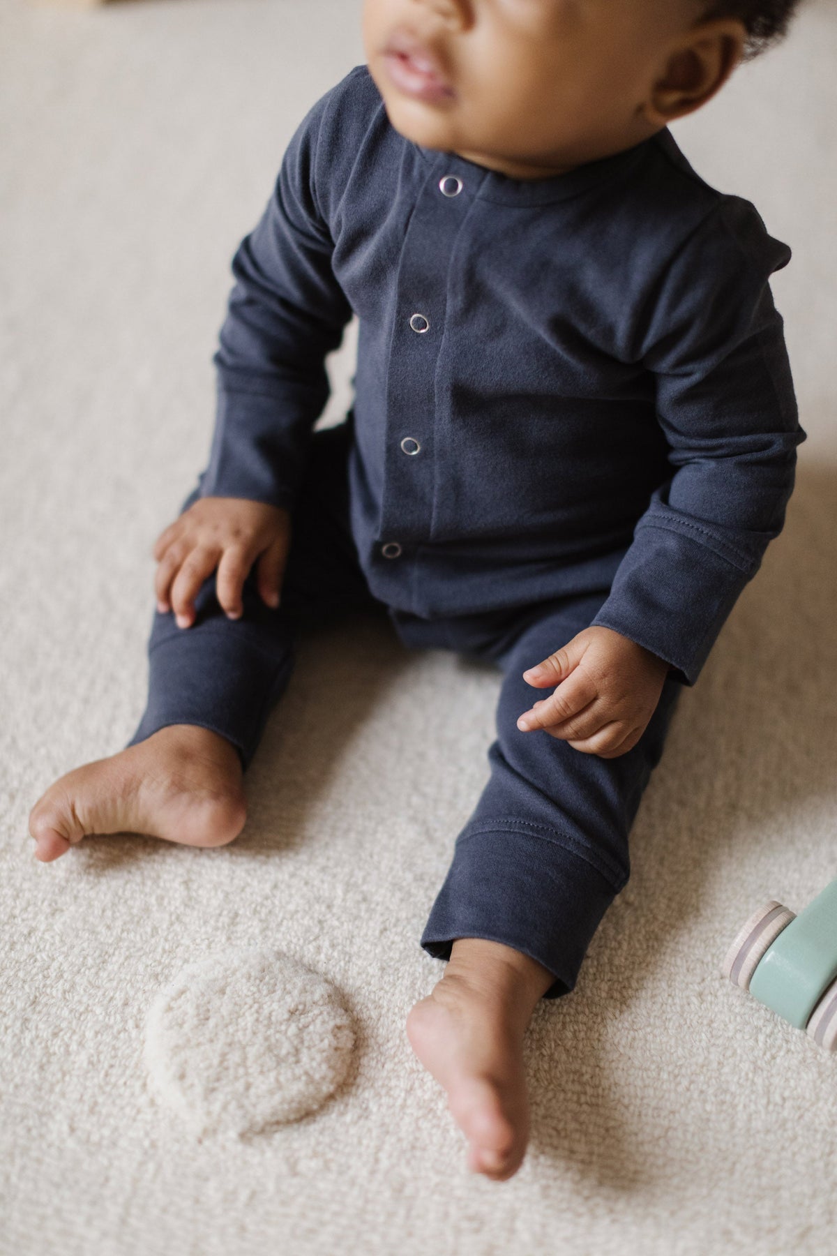 baby essentials romper fountain blue