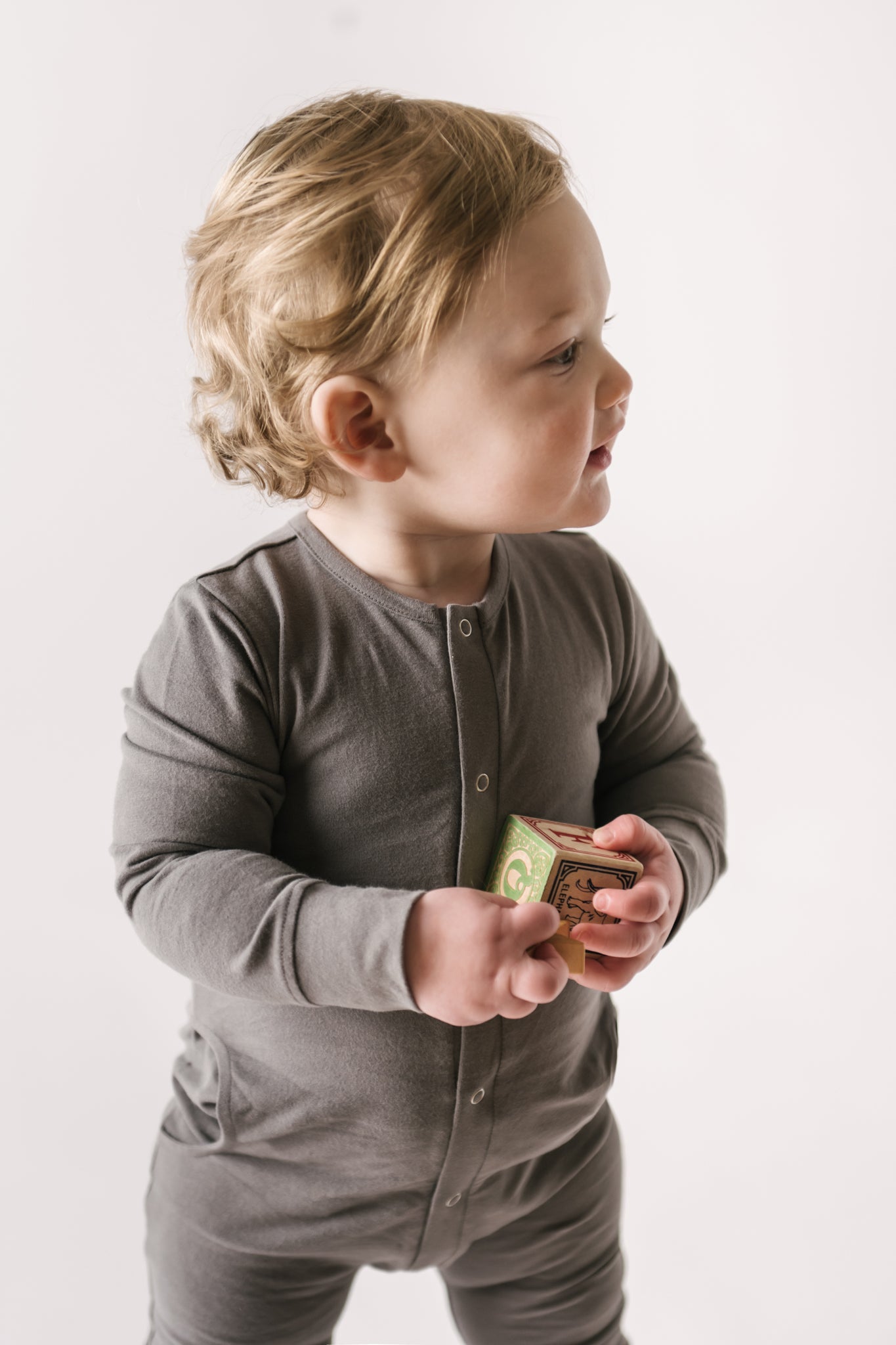 baby essentials romper charcoal