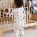 Henley Patch Pocket Romper - Rush Hour