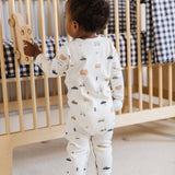 Henley Patch Pocket Romper - Rush Hour