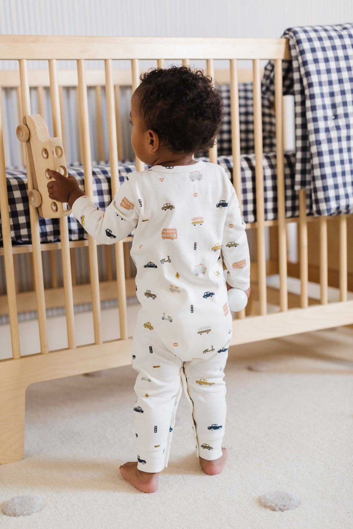 baby henley patch pocket romper rush hour