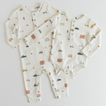 Henley Patch Pocket Romper - Rush Hour