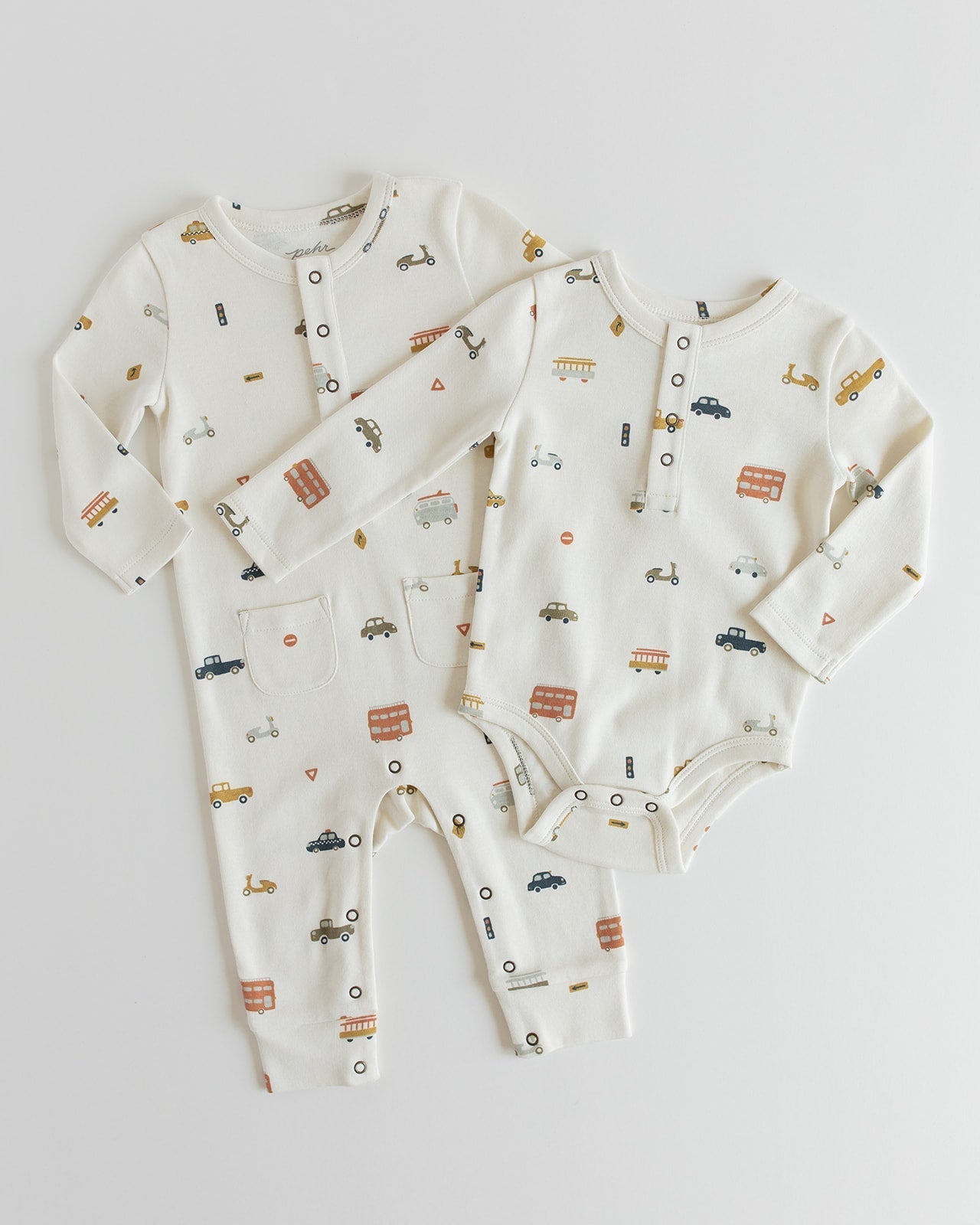 Henley Patch Pocket Romper - Rush Hour