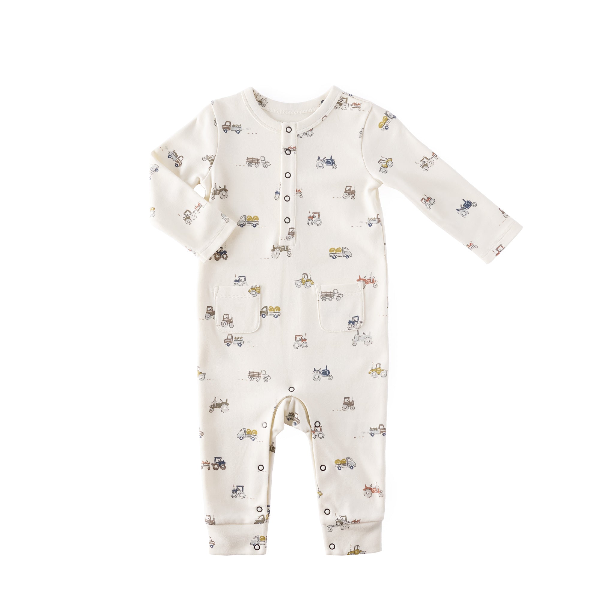 Henley Patch Pocket Romper - Field Work