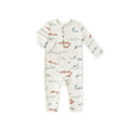 baby henley patch pocket romper locomotive in blues pattern